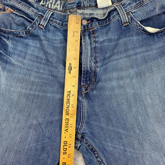 Ariat jeans men's 40x33 Boot cut faded whiskered Cowboy rodeo country‎ cotton - Picture 13 of 16